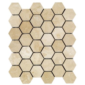 4.8x4.8 Travertine Hexagon Mozaik