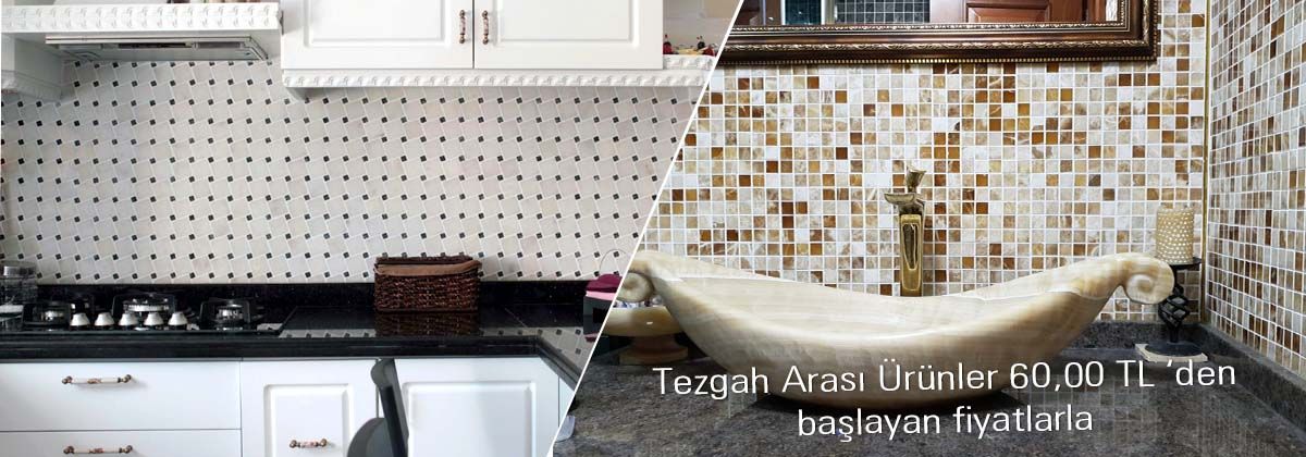 Tezgah arası ürünler 60 TL'den başlayan fiyatlarla, Doğal taşlar